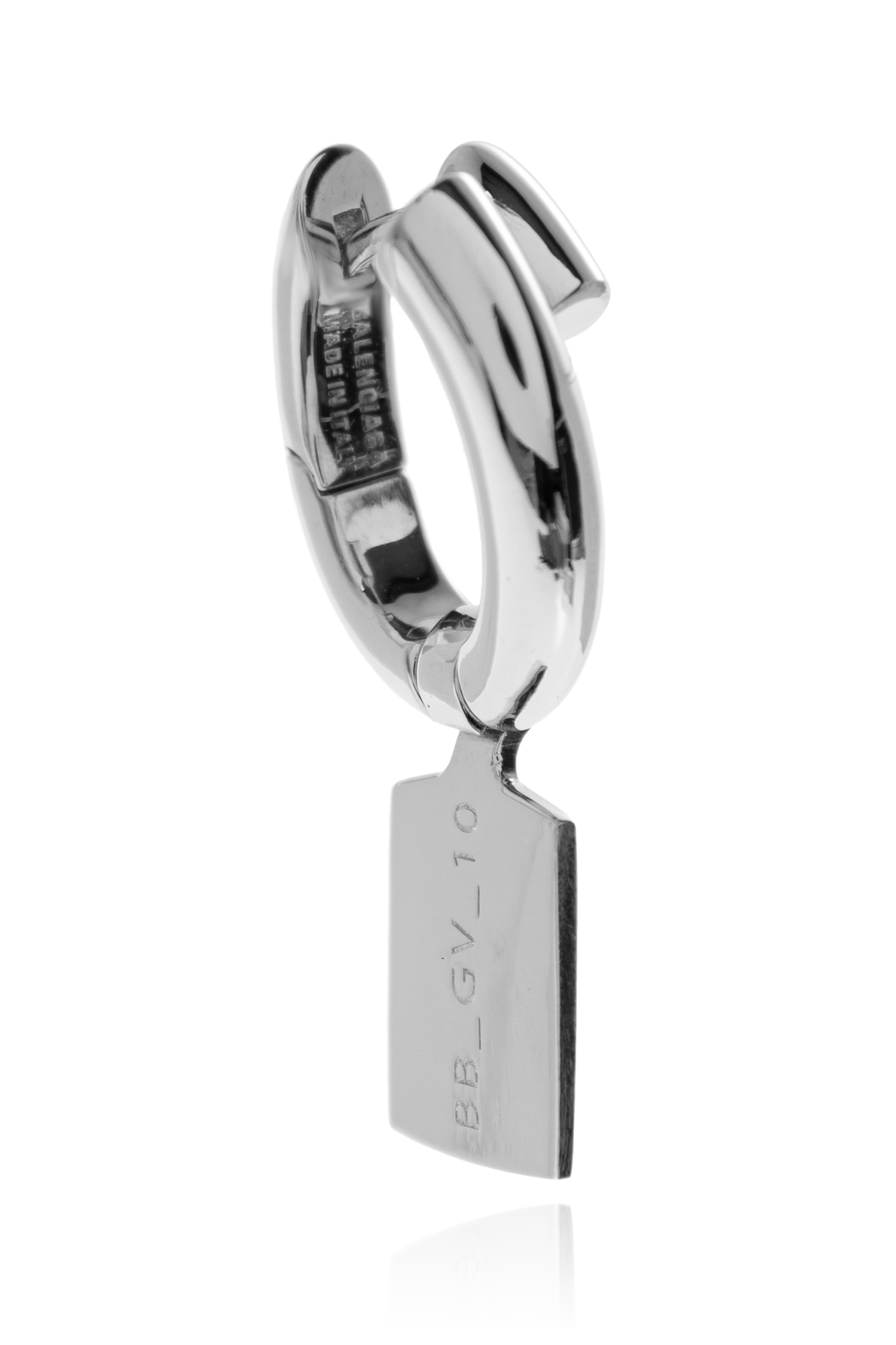 Silver Brass earrings with an asymmetrical shape Balenciaga